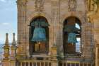 Spain-Galicia Santiago de Compostela-view of the bell tower from the roof of the cathedral Art Print